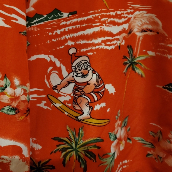 Surfing Santa Hawaiian Christmas Shirt Tropical Festive Holiday Party Size 3XL - Picture 3 of 9